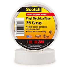 Scotch Vinyl Color Coding Electrical Tape 35 3/4″ × 66 ft Gray - Eagle Tool & Supply