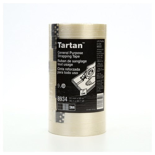 Tartan Filament Tape 8934 Clear 24 mm × 55 m 4 mil - Eagle Tool & Supply