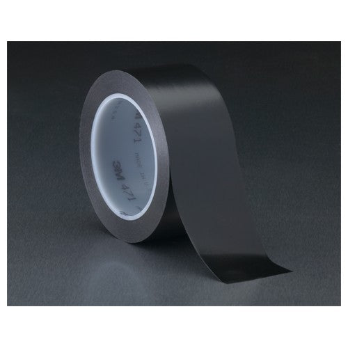 3M Vinyl Tape 471 Black 1/2″ × 36 yd 5.2 mil Individually Wrapped Conveniently Packaged - Eagle Tool & Supply