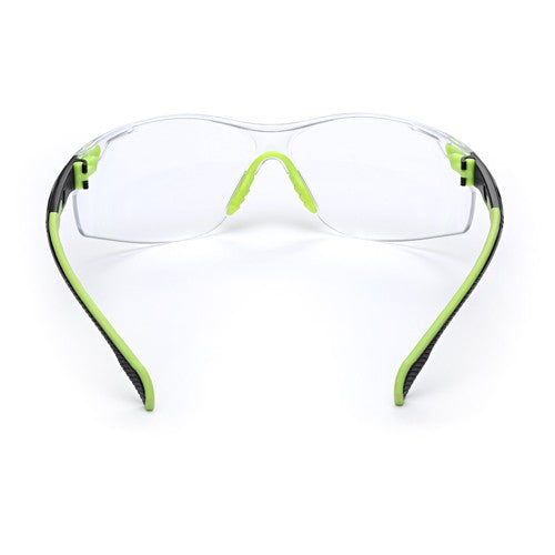 3M Solus 1000-Series Safety Glasses S1201SGAF Green/Black Clear Scotchgard Anti-Fog Lens - Eagle Tool & Supply