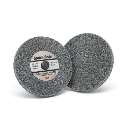 Scotch-Brite Roloc Deburr and Finish PRO Unitized Wheel TR 3″ × 1/4″ x NH 6C MED+ - Eagle Tool & Supply